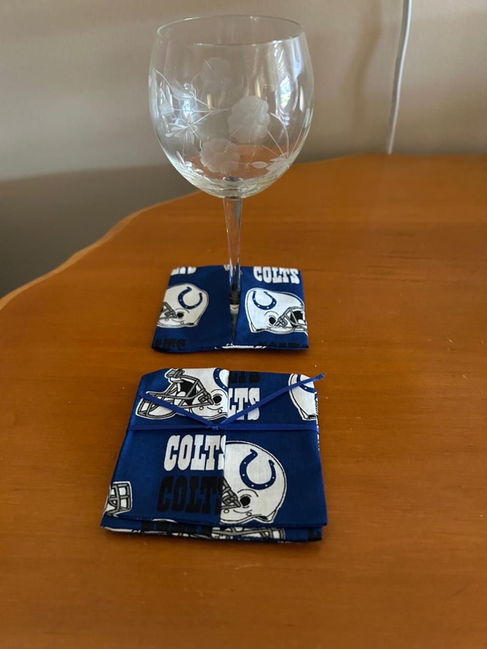NFL Indianapolis Colts Fabric Coasters - Blue & White Set